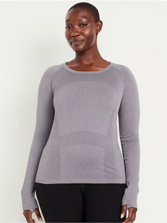Old Navy Tops - Old Navy Gray Long-Sleeve Seamless Performance Top
